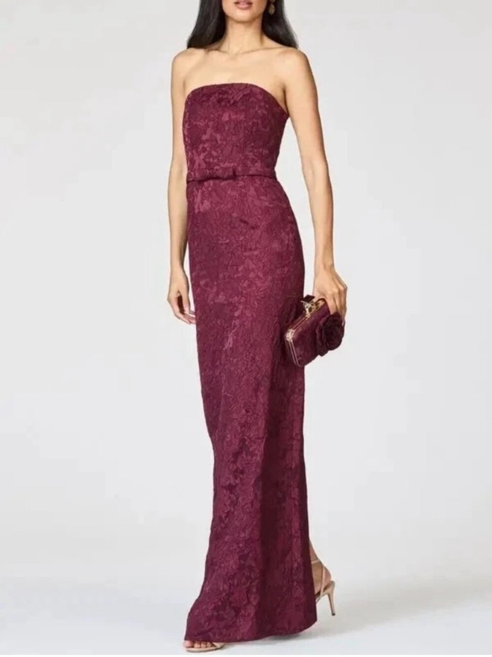 Sachin + Babi Sophia Gown - BURGUNDY- NAPA